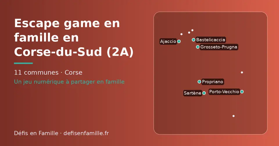 Carte schématique des 11 communes de la Corse-du-Sud présentées sur ce site