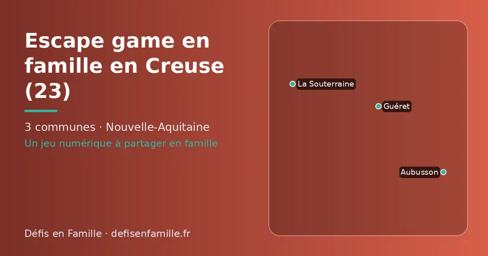 Carte schématique des 3 communes de la Creuse présentées sur ce site