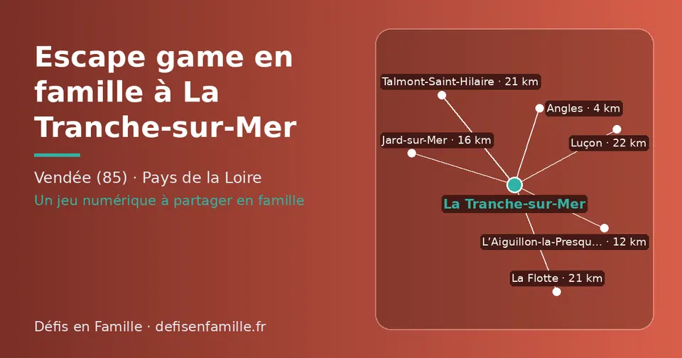 Carte schématique : La Tranche-sur-Mer et les communes voisines présentées sur ce site (Angles, L’Aiguillon-la-Presqu’île, Jard-sur-Mer, La Flotte, Talmont-Saint-Hilaire, Luçon)