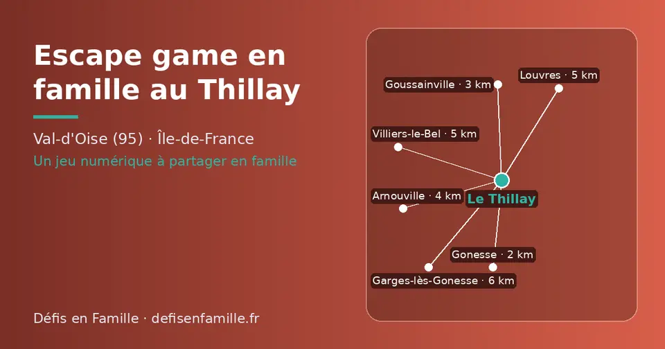 Carte schématique : Le Thillay et les communes voisines présentées sur ce site (Gonesse, Goussainville, Arnouville, Villiers-le-Bel, Louvres, Garges-lès-Gonesse)