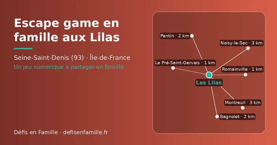 Carte schématique : Les Lilas et les communes voisines présentées sur ce site (Le Pré-Saint-Gervais, Romainville, Bagnolet, Pantin, Noisy-le-Sec, Montreuil)