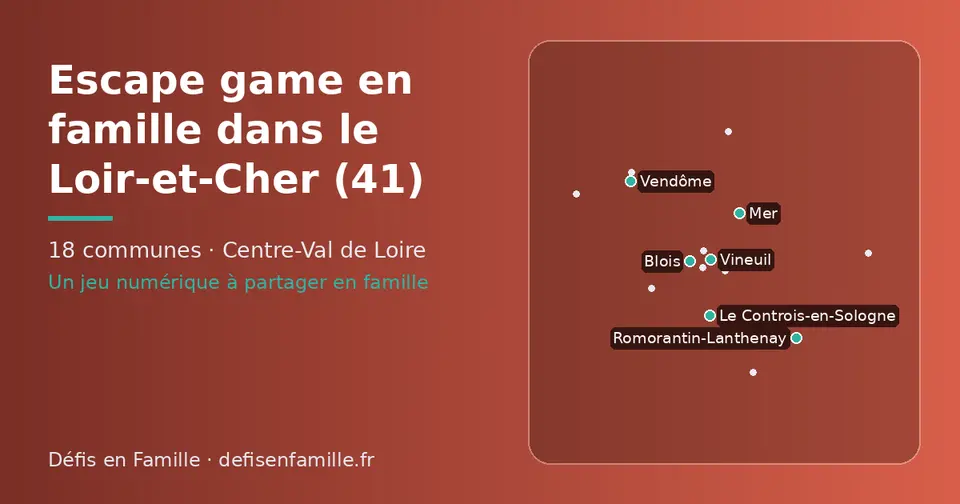 Carte schématique des 18 communes du Loir-et-Cher présentées sur ce site