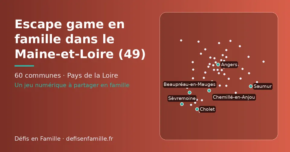 Carte schématique des 60 communes du Maine-et-Loire présentées sur ce site