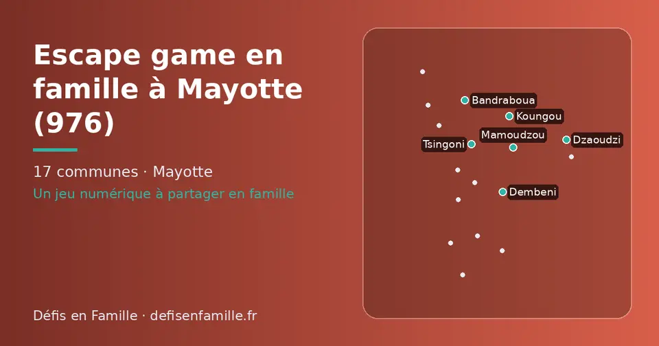 Carte schématique des 17 communes de Mayotte présentées sur ce site