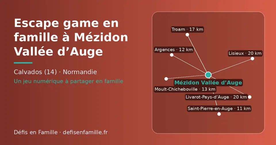 Carte schématique : Mézidon Vallée d’Auge et les communes voisines présentées sur ce site (Saint-Pierre-en-Auge, Argences, Moult-Chicheboville, Troarn, Livarot-Pays-d’Auge, Lisieux)