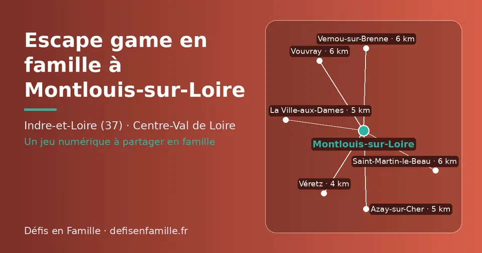 Carte schématique : Montlouis-sur-Loire et les communes voisines présentées sur ce site (Véretz, Azay-sur-Cher, La Ville-aux-Dames, Saint-Martin-le-Beau, Vouvray, Vernou-sur-Brenne)