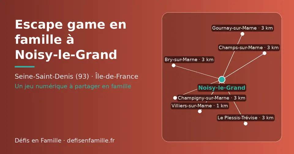 Carte schématique : Noisy-le-Grand et les communes voisines présentées sur ce site (Villiers-sur-Marne, Bry-sur-Marne, Champigny-sur-Marne, Le Plessis-Trévise, Champs-sur-Marne, Gournay-sur-Marne)