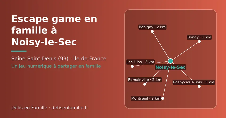 Carte schématique : Noisy-le-Sec et les communes voisines présentées sur ce site (Romainville, Bobigny, Bondy, Rosny-sous-Bois, Les Lilas, Montreuil)
