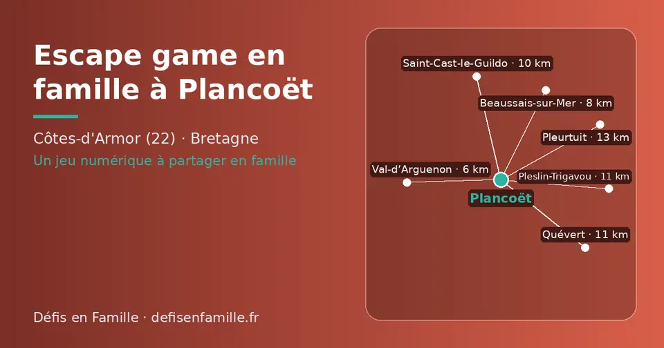 Carte schématique : Plancoët et les communes voisines présentées sur ce site (Val-d’Arguenon, Beaussais-sur-Mer, Saint-Cast-le-Guildo, Pleslin-Trigavou, Quévert, Pleurtuit)