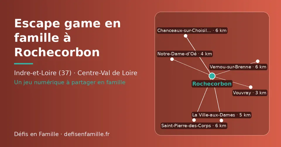 Carte schématique : Rochecorbon et les communes voisines présentées sur ce site (Vouvray, Notre-Dame-d’Oé, La Ville-aux-Dames, Saint-Pierre-des-Corps, Vernou-sur-Brenne, Chanceaux-sur-Choisille)