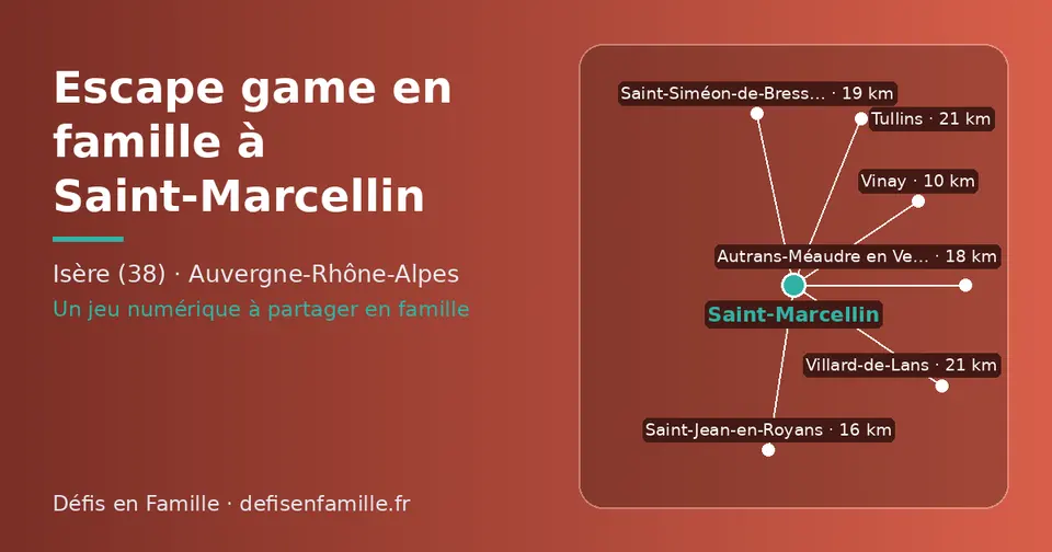 Carte schématique : Saint-Marcellin et les communes voisines présentées sur ce site (Vinay, Saint-Jean-en-Royans, Autrans-Méaudre en Vercors, Saint-Siméon-de-Bressieux, Tullins, Villard-de-Lans)