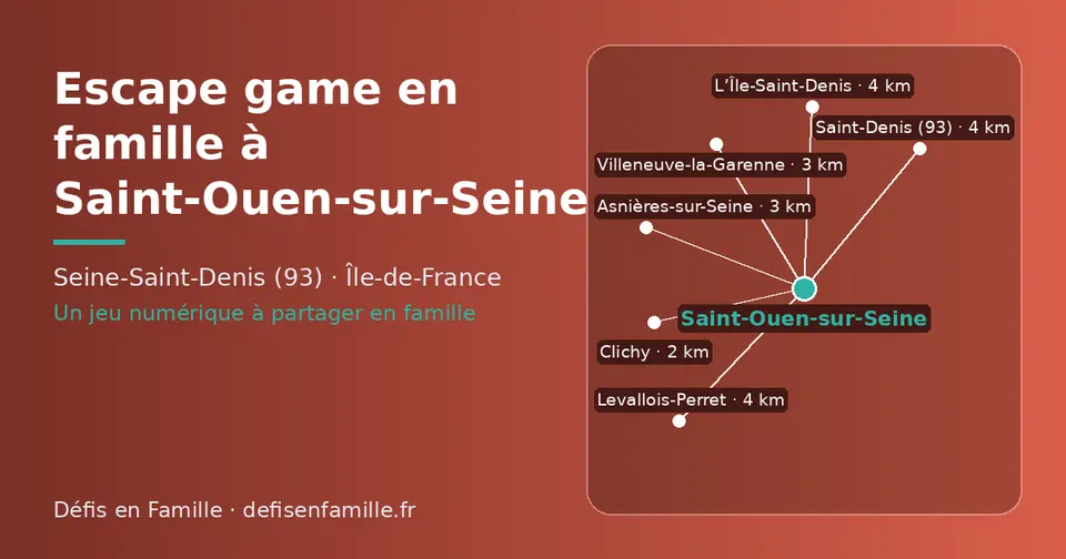 Carte schématique : Saint-Ouen-sur-Seine et les communes voisines présentées sur ce site (Clichy, Villeneuve-la-Garenne, Asnières-sur-Seine, Saint-Denis (93), Levallois-Perret, L’Île-Saint-Denis)