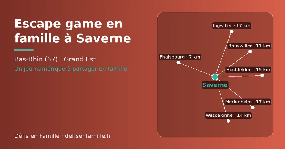 Carte schématique : Saverne et les communes voisines présentées sur ce site (Phalsbourg, Bouxwiller, Wasselonne, Hochfelden, Ingwiller, Marlenheim)