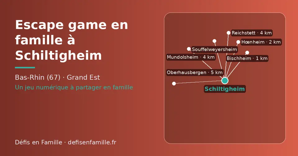Carte schématique : Schiltigheim et les communes voisines présentées sur ce site (Bischheim, Hœnheim, Souffelweyersheim, Mundolsheim, Reichstett, Oberhausbergen)
