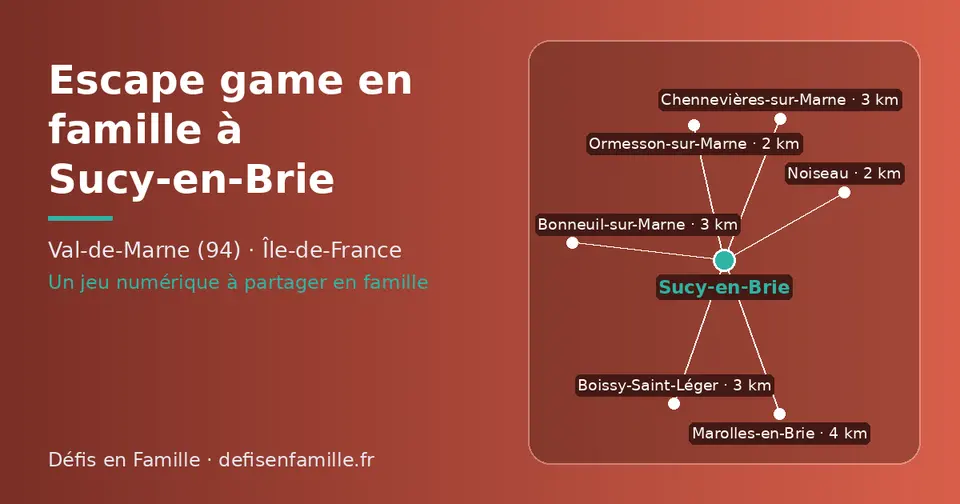 Carte schématique : Sucy-en-Brie et les communes voisines présentées sur ce site (Noiseau, Ormesson-sur-Marne, Boissy-Saint-Léger, Chennevières-sur-Marne, Bonneuil-sur-Marne, Marolles-en-Brie)