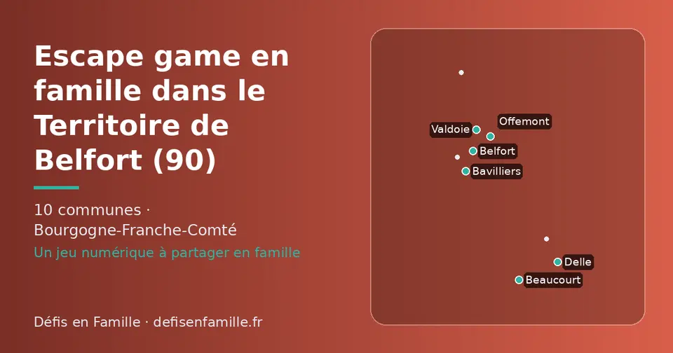 Carte schématique des 10 communes du Territoire de Belfort présentées sur ce site