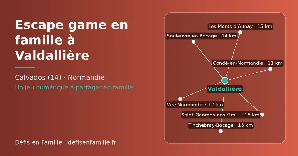 Carte schématique : Valdallière et les communes voisines présentées sur ce site (Condé-en-Normandie, Vire Normandie, Souleuvre en Bocage, Tinchebray-Bocage, Les Monts d’Aunay, Saint-Georges-des-Groseillers)