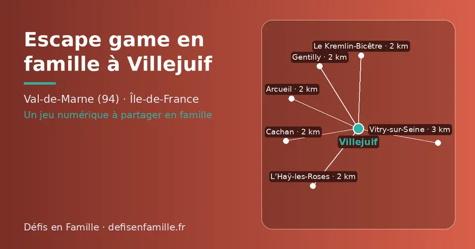 Carte schématique : Villejuif et les communes voisines présentées sur ce site (Le Kremlin-Bicêtre, Cachan, L’Haÿ-les-Roses, Arcueil, Gentilly, Vitry-sur-Seine)