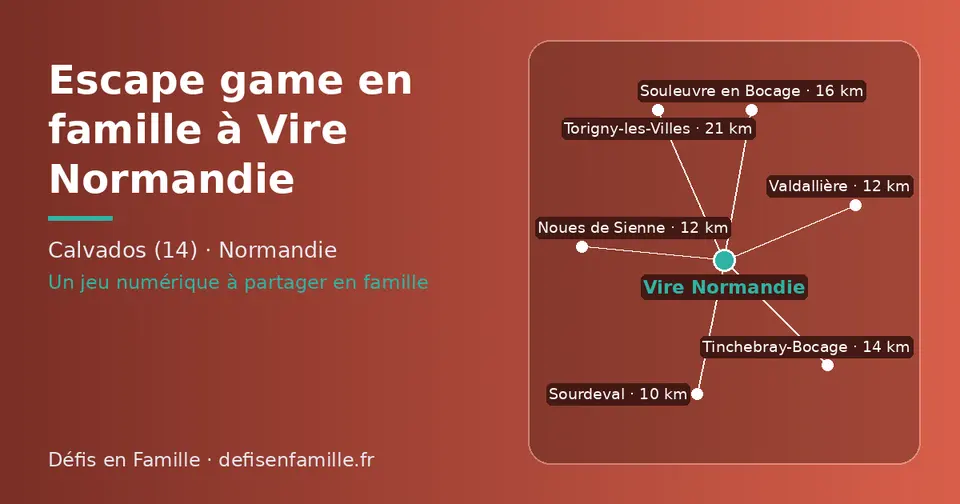 Carte schématique : Vire Normandie et les communes voisines présentées sur ce site (Sourdeval, Noues de Sienne, Valdallière, Tinchebray-Bocage, Souleuvre en Bocage, Torigny-les-Villes)